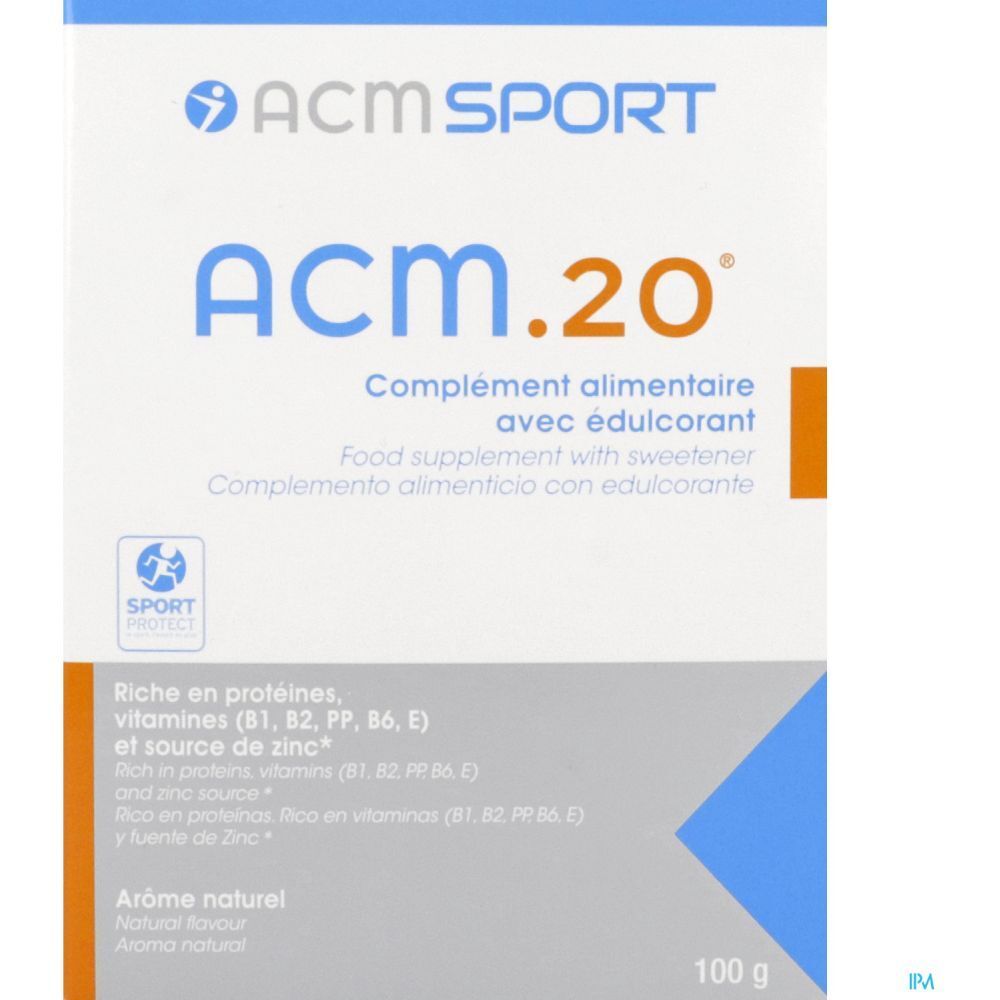 ACM. 20, Poudre, complément alimentaire pour sportifs, bt 10