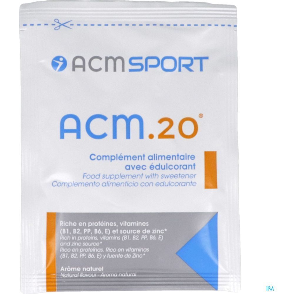 ACM. 20, Poudre, complément alimentaire pour sportifs, bt 10