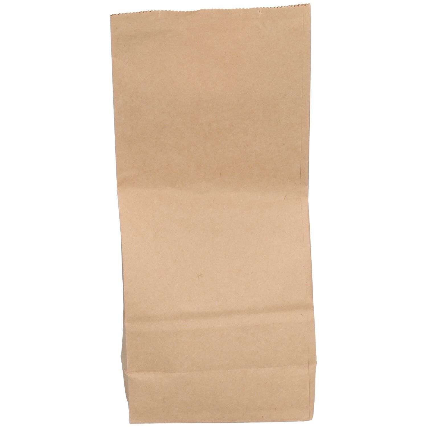 Sachet en papier brun vide, vue de face.
