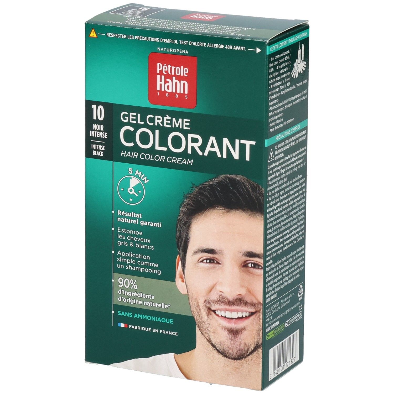Pétrole Hahn coloration: Gel Crème Colorant, teinte 10 Noir Intense.