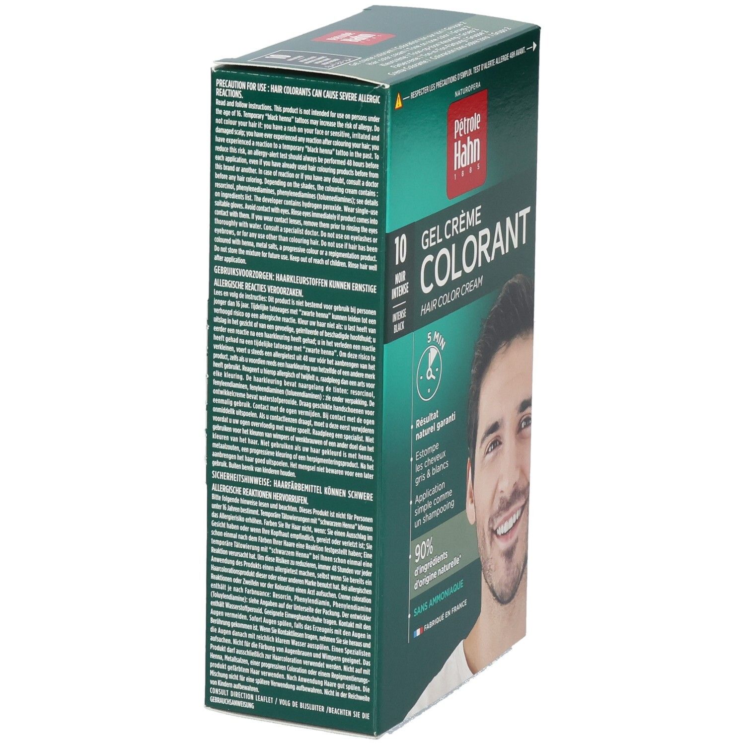 Pétrole Hahn coloration: Gel Crème Colorant, teinte 10 Noir Intense.