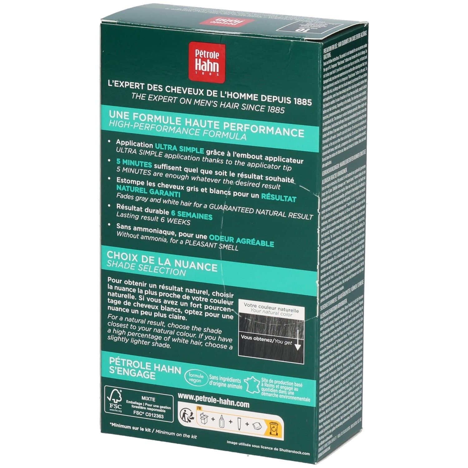 Pétrole Hahn coloration: Gel Crème Colorant, teinte 10 Noir Intense.