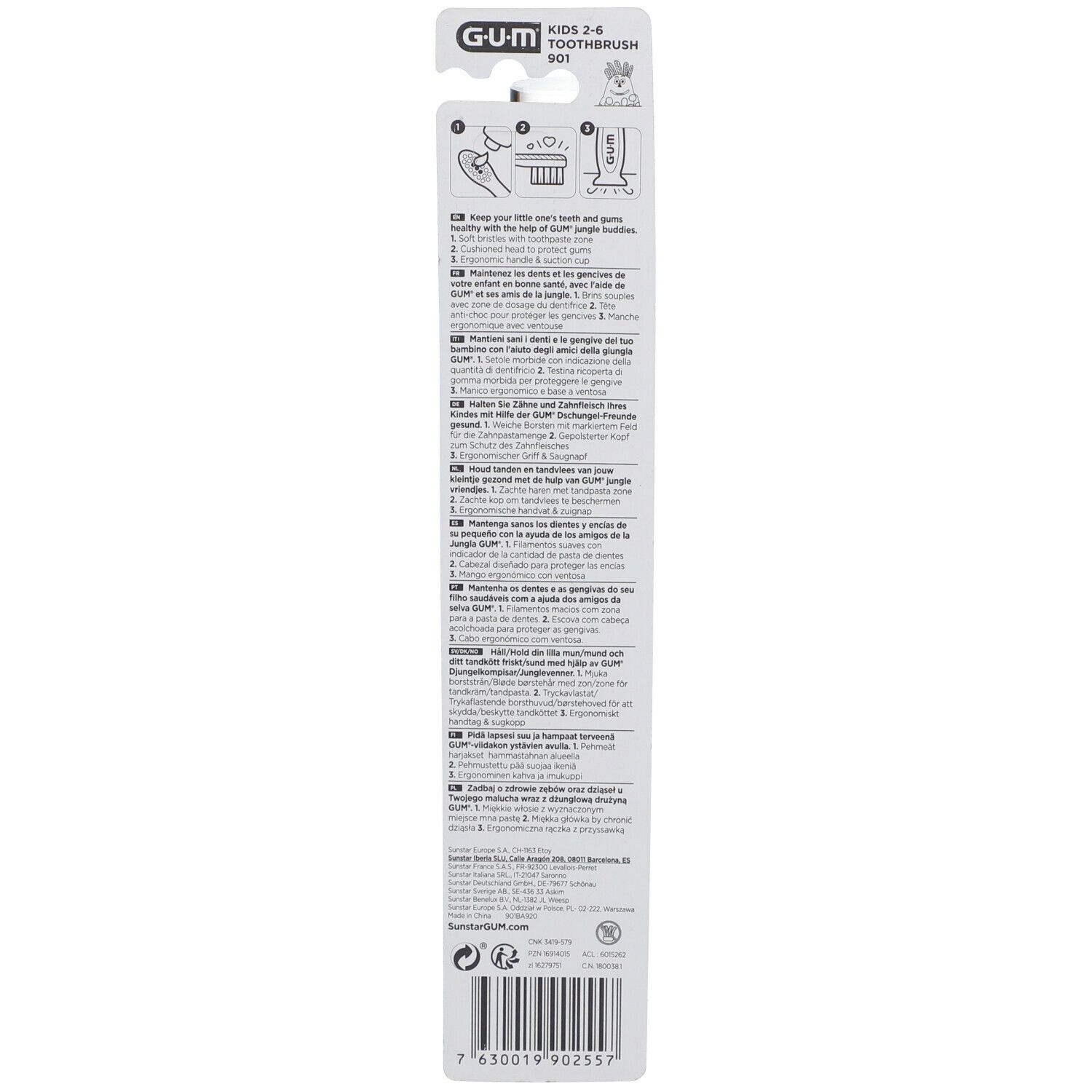 GUM® Kids Brosse à dents souple 3-6 ans