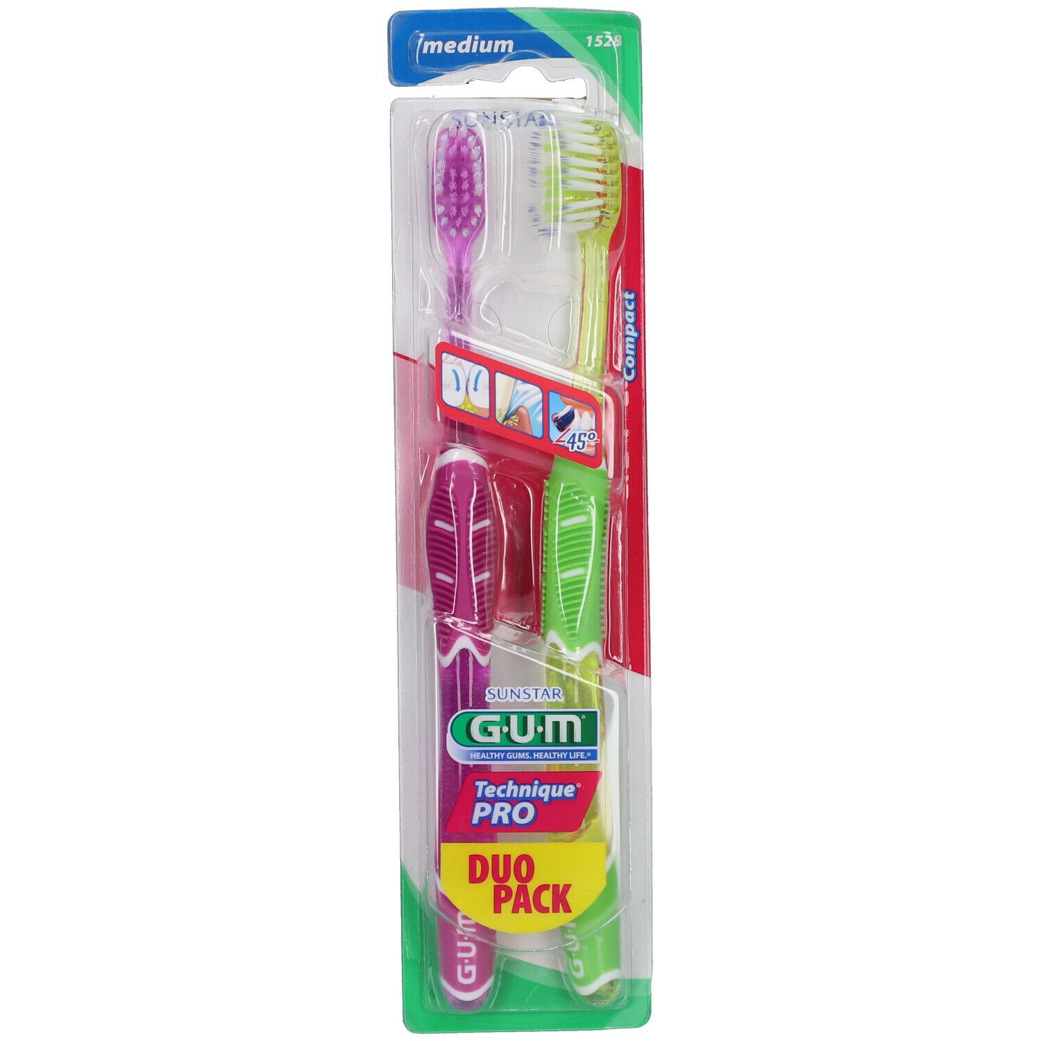 GUM® Technique PRO Compact Brosses à dents Adultes medium 1528