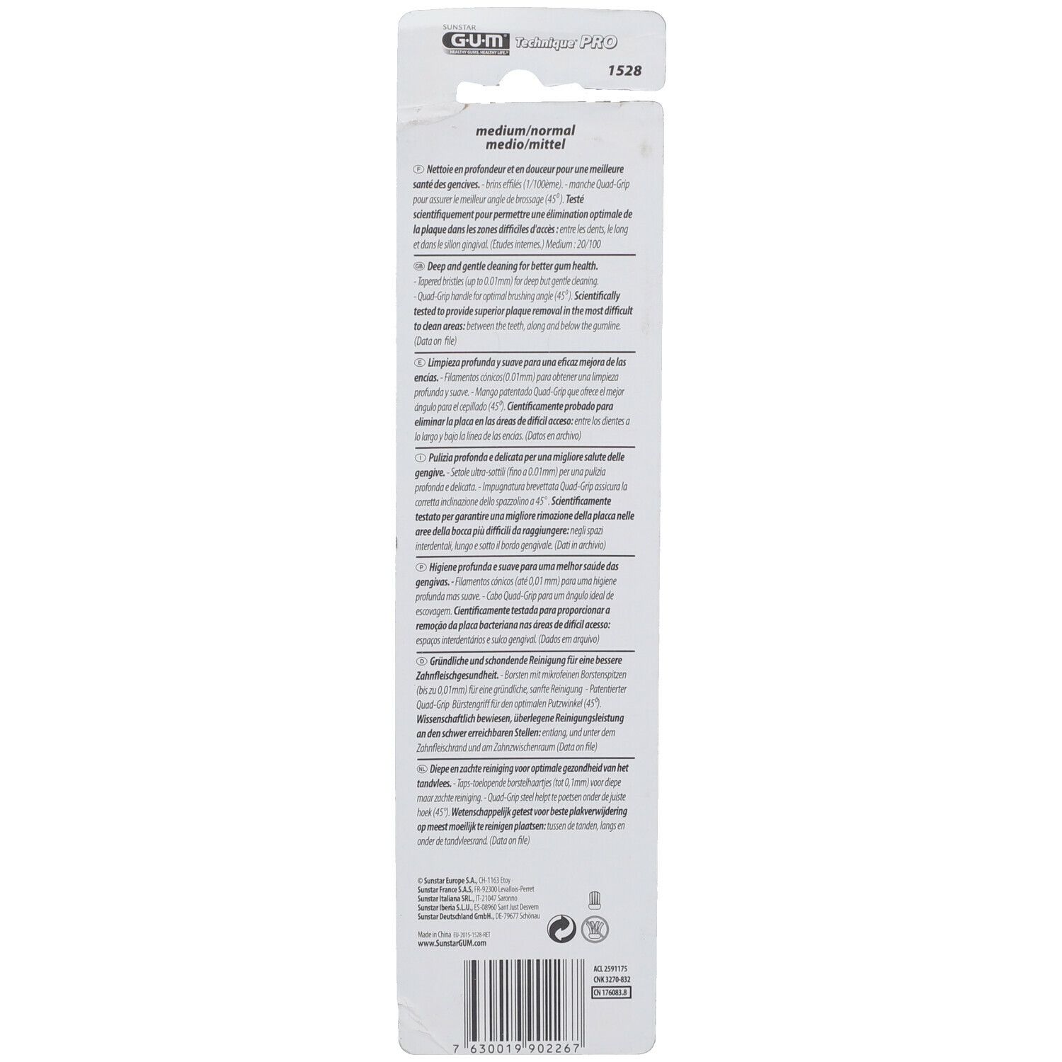 GUM® Technique PRO Compact Brosses à dents Adultes medium 1528