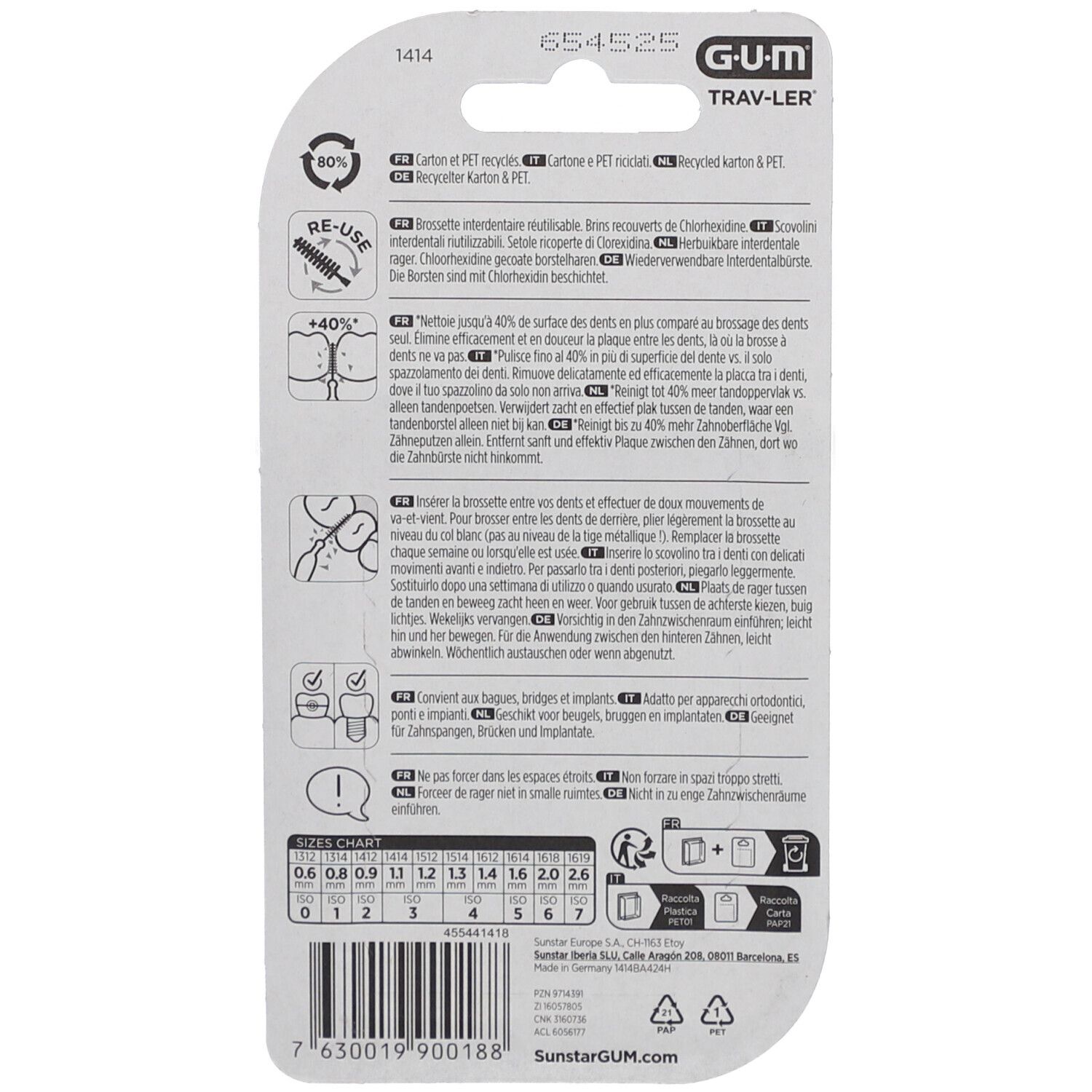 GUM® Trav-Ler 1,1 mm vert sapin