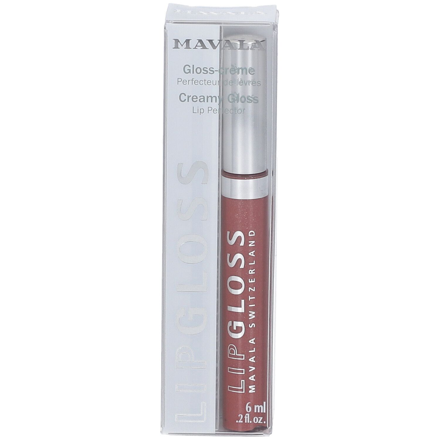 Lipgloss MAVALA Tiramisu dans son emballage. Vue de face.