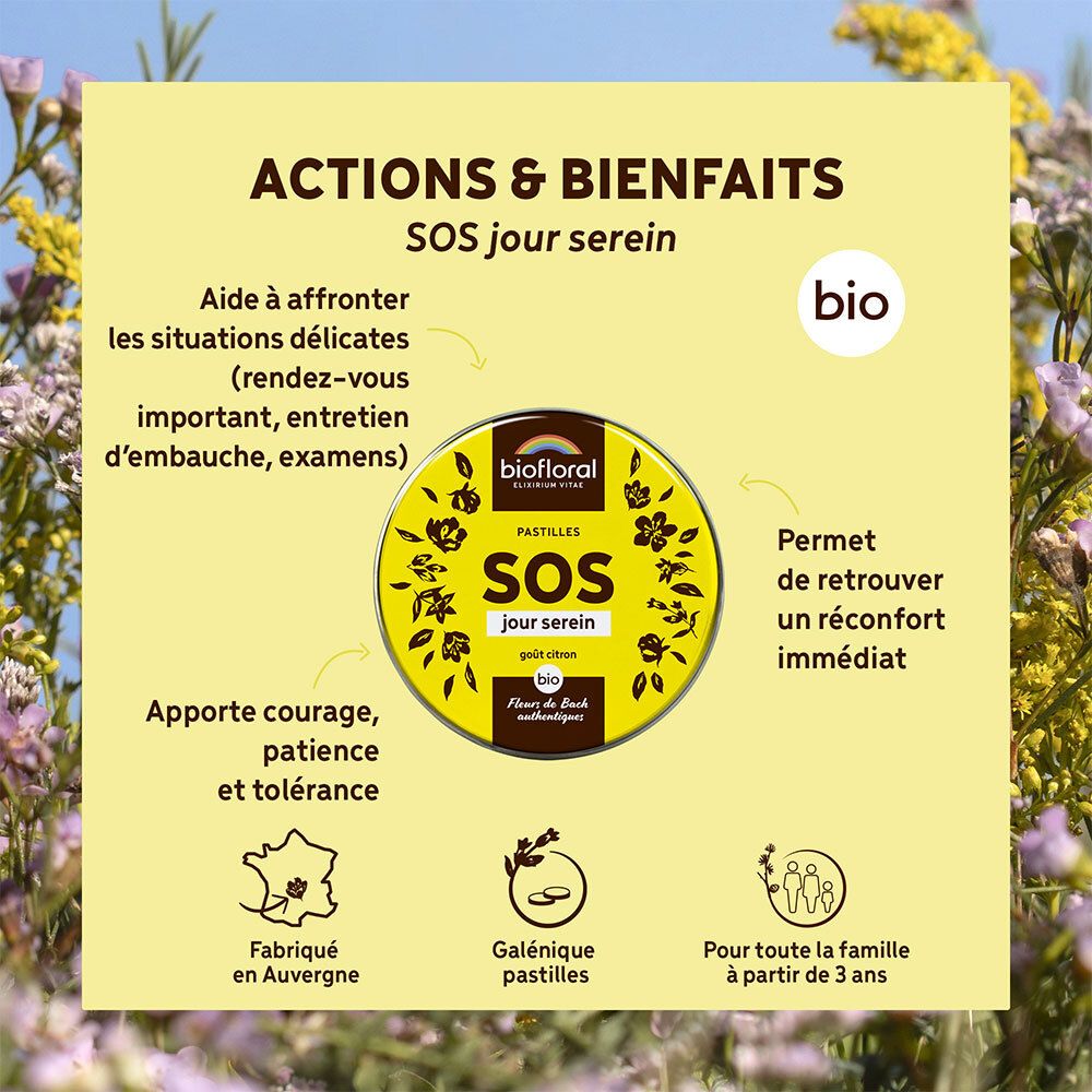 BIOFLORAL Pastilles Secours Jour Serin BIO