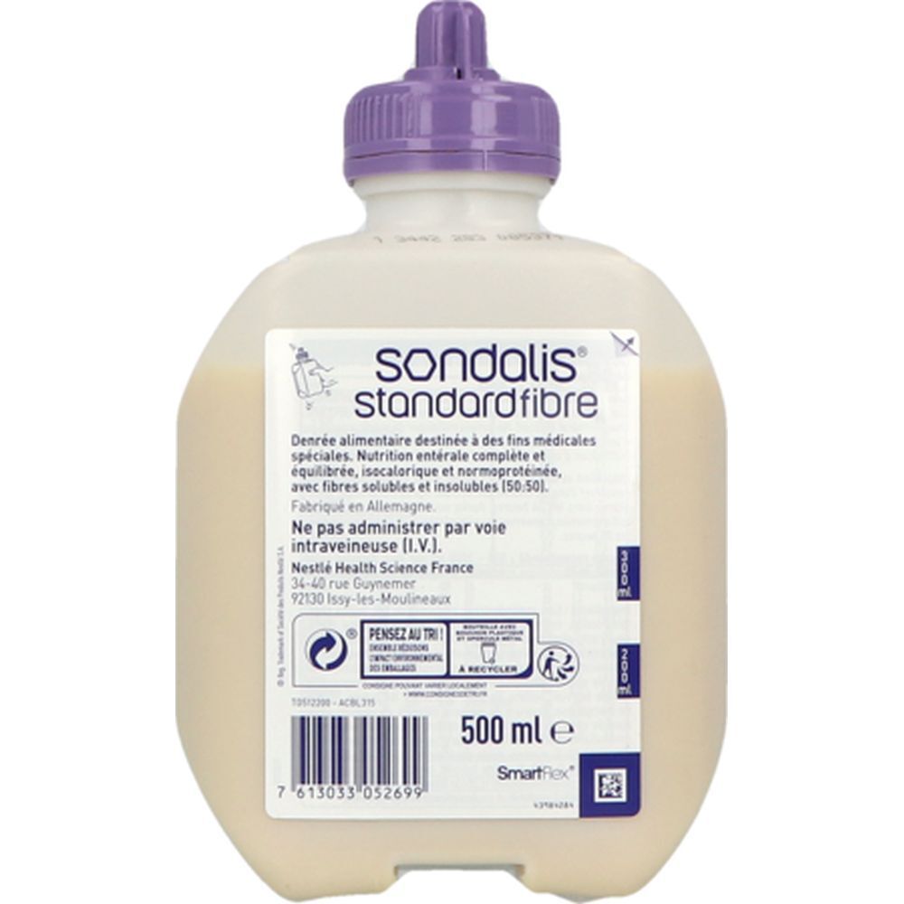Sondalis Standard Fibre, Denrée alimentaire destinée à des fins médicales spéciales, poche
