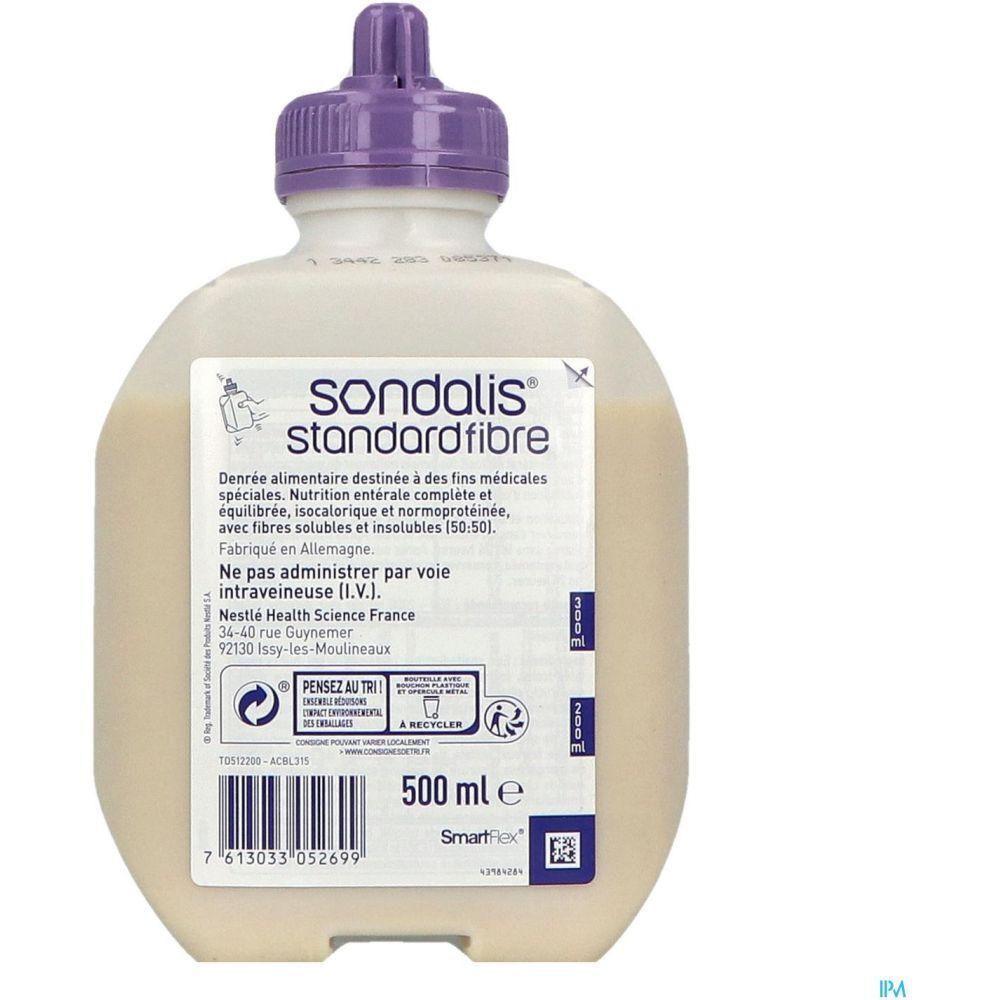 Sondalis Standard Fibre, Denrée alimentaire destinée à des fins médicales spéciales, poche