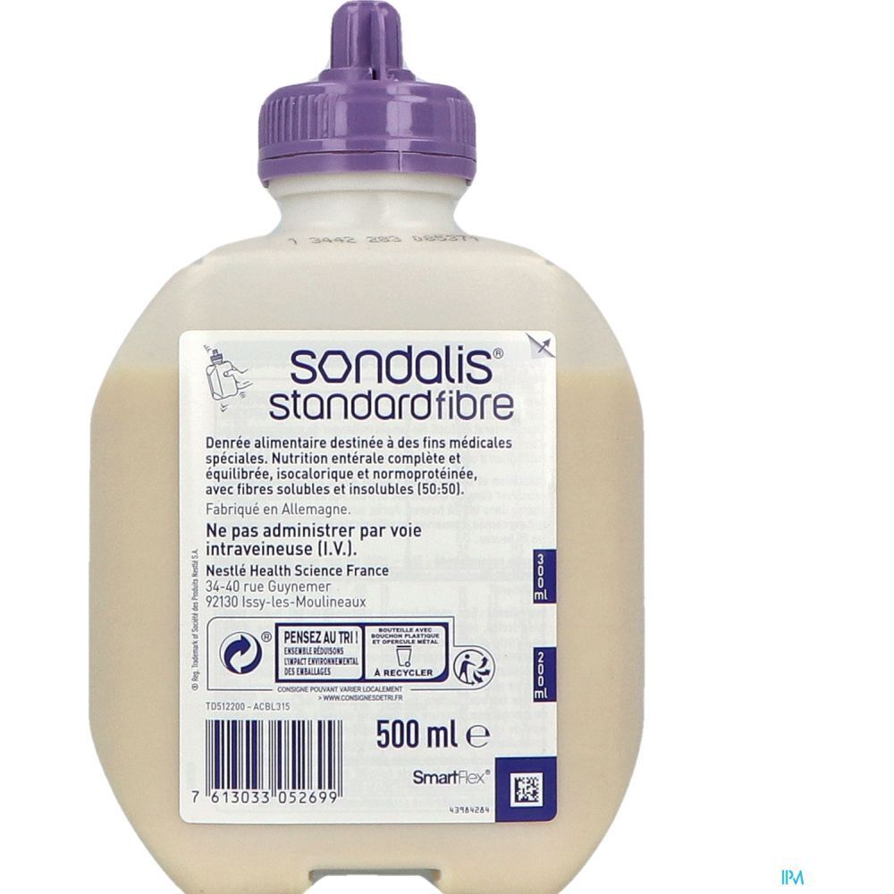 Sondalis Standard Fibre, Denrée alimentaire destinée à des fins médicales spéciales, poche