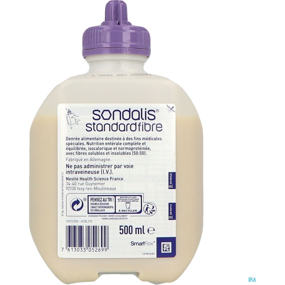 Sondalis Standard Fibre, Denrée alimentaire destinée à des fins médicales spéciales, poche