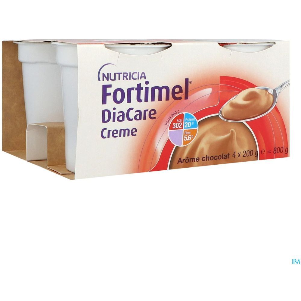 Fortimel Diacare Creme, DADFMS, arôme chocolat, 200 g x 4