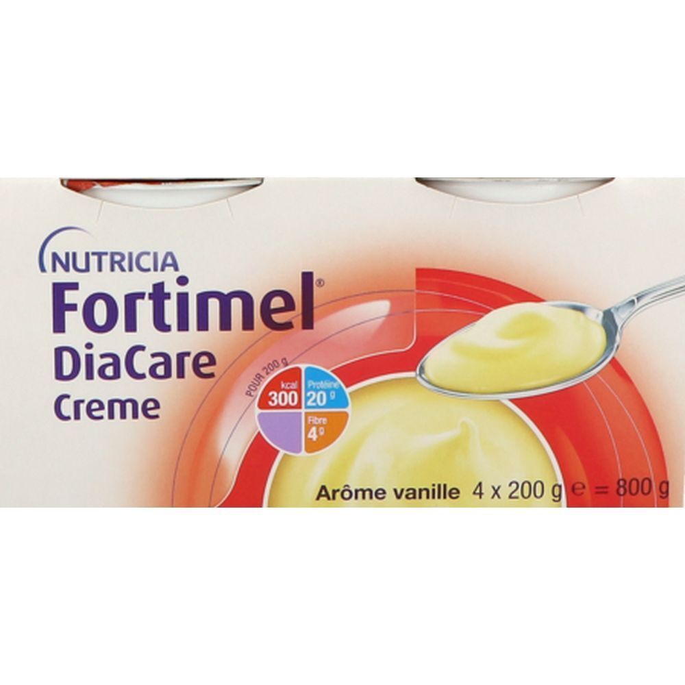 Fortimel Diacare Creme, DADFMS,  arôme vanille, 200 g x 4