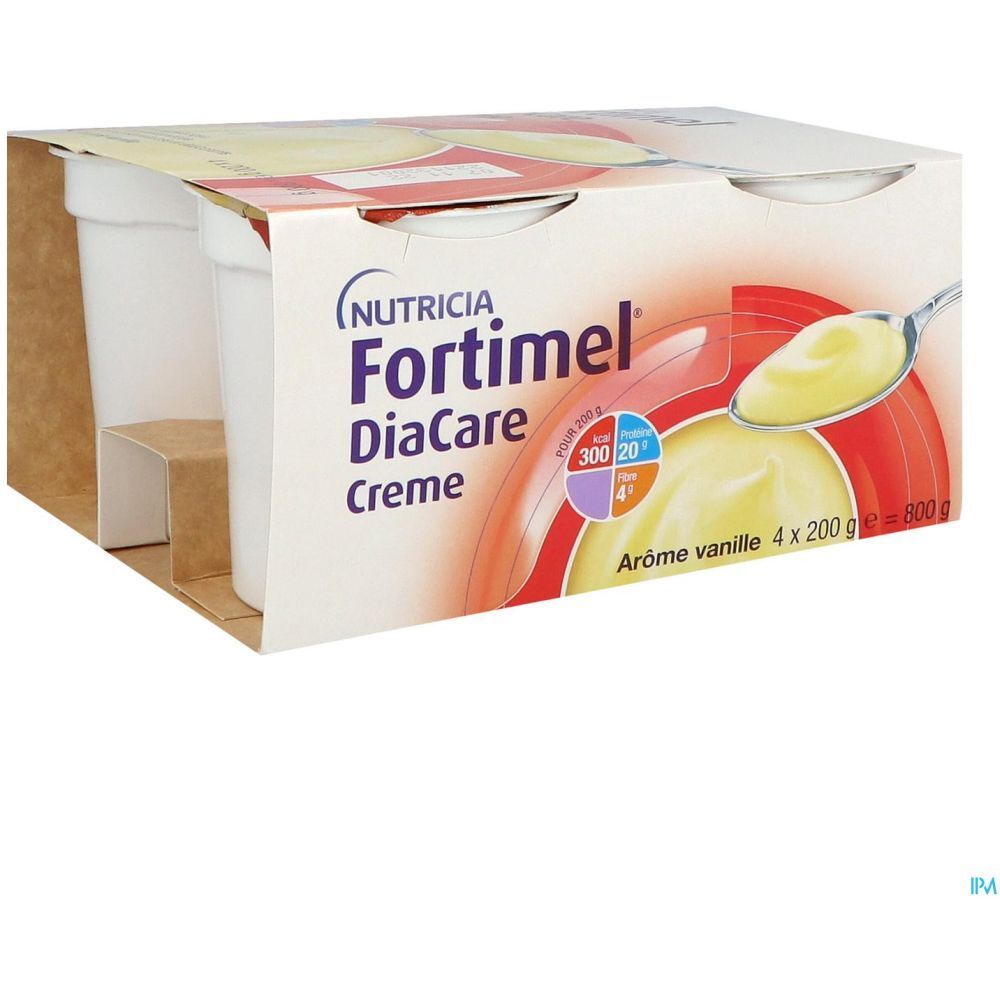 Fortimel Diacare Creme, DADFMS,  arôme vanille, 200 g x 4