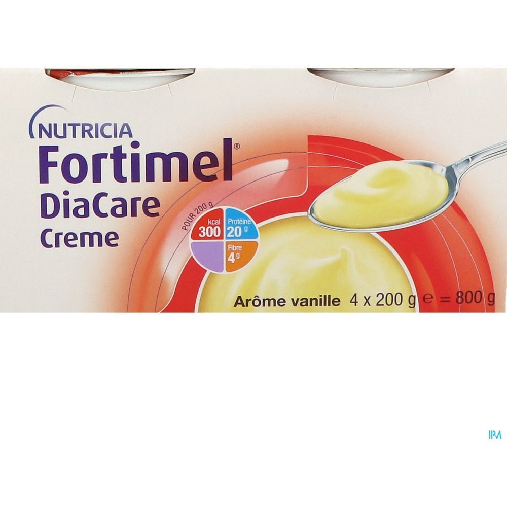 Fortimel Diacare Creme, DADFMS,  arôme vanille, 200 g x 4