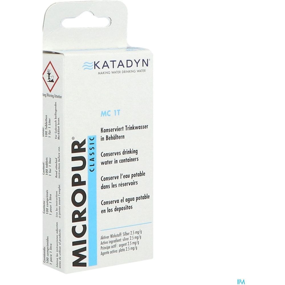 Micropur Classic MC 1T Comprimé, Comprimé purifiant et désinfectant de l'eau, bt 100