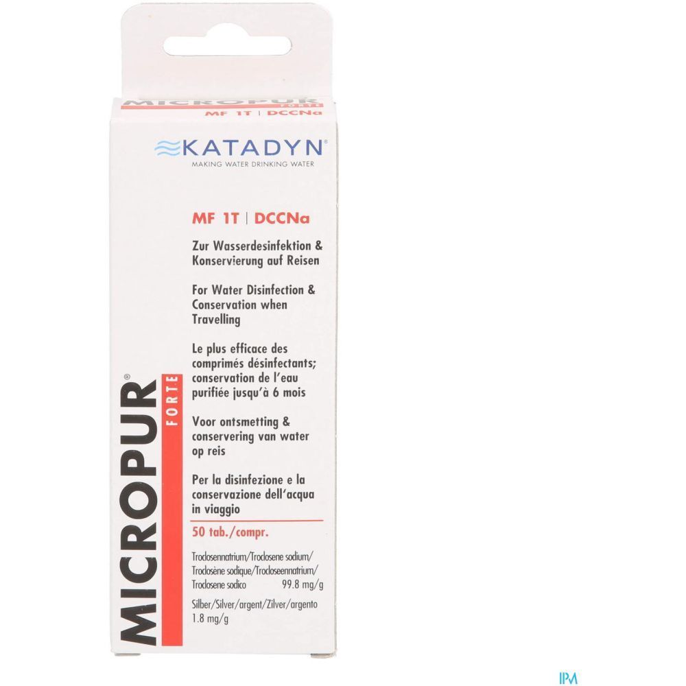 Micropur Forte MF 1T DCCNA Comprimé, Comprimé purifiant et désinfectant de l'eau, bt 50