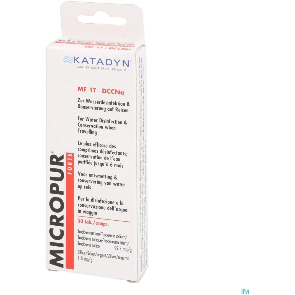 Micropur Forte MF 1T DCCNA Comprimé, Comprimé purifiant et désinfectant de l'eau, bt 50