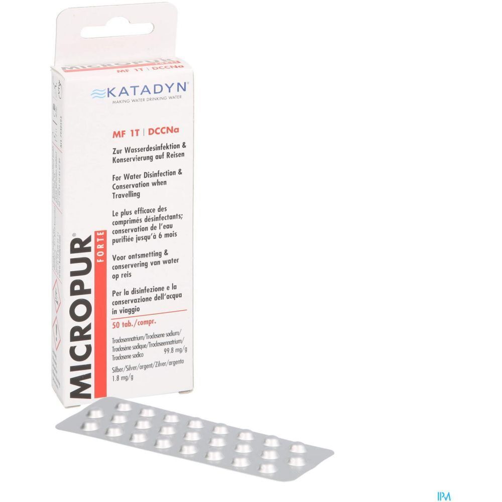 Micropur Forte MF 1T DCCNA Comprimé, Comprimé purifiant et désinfectant de l'eau, bt 50