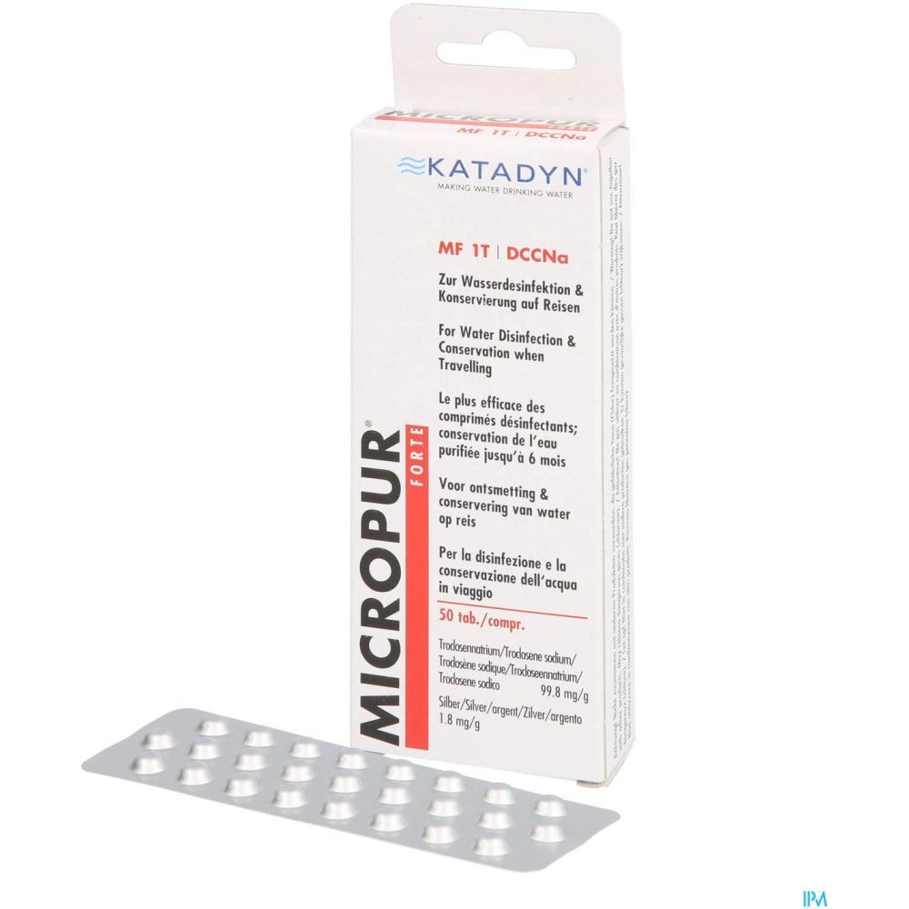 Micropur Forte MF 1T DCCNA Comprimé, Comprimé purifiant et désinfectant de l'eau, bt 50