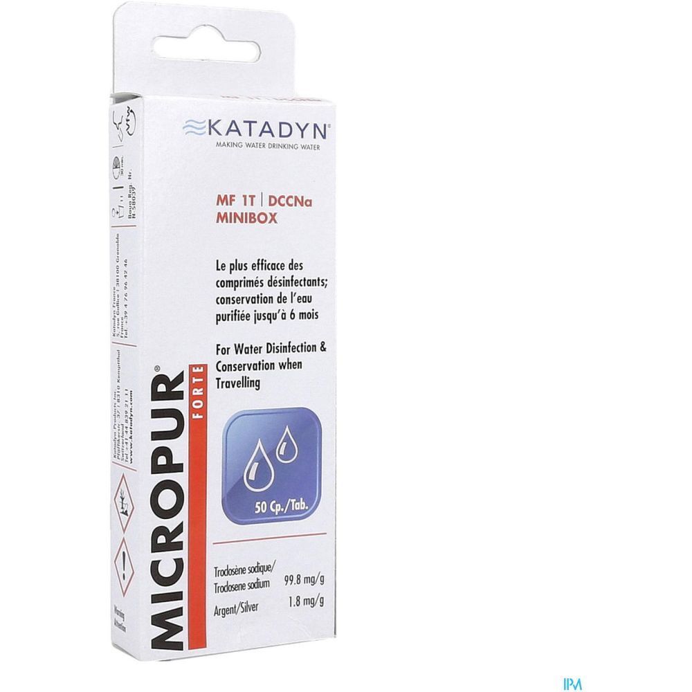 Micropur Forte MF 1T DCCNA Comprimé, Comprimé purifiant et désinfectant de l'eau, bt 50
