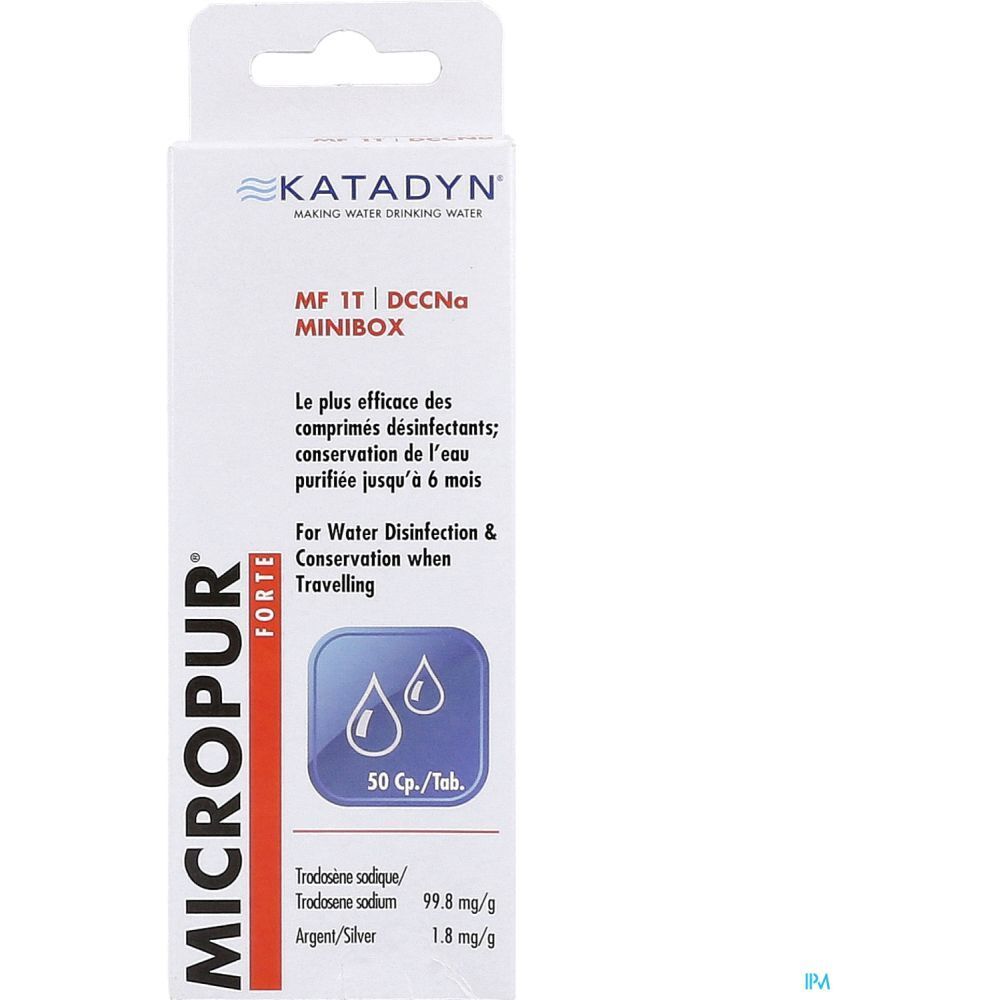 Micropur Forte MF 1T DCCNA Comprimé, Comprimé purifiant et désinfectant de l'eau, bt 50