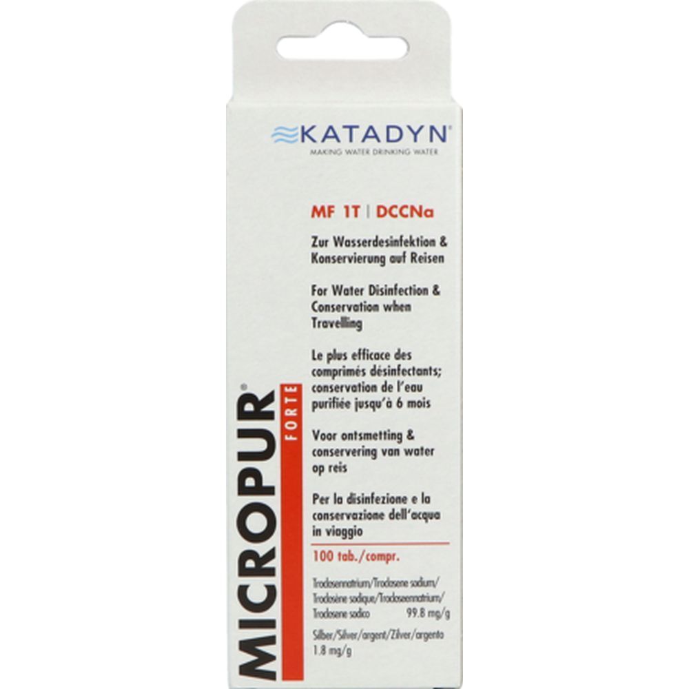 Micropur Forte MF 1T DCCNA Comprimé, Comprimé purifiant et désinfectant de l'eau, bt 100