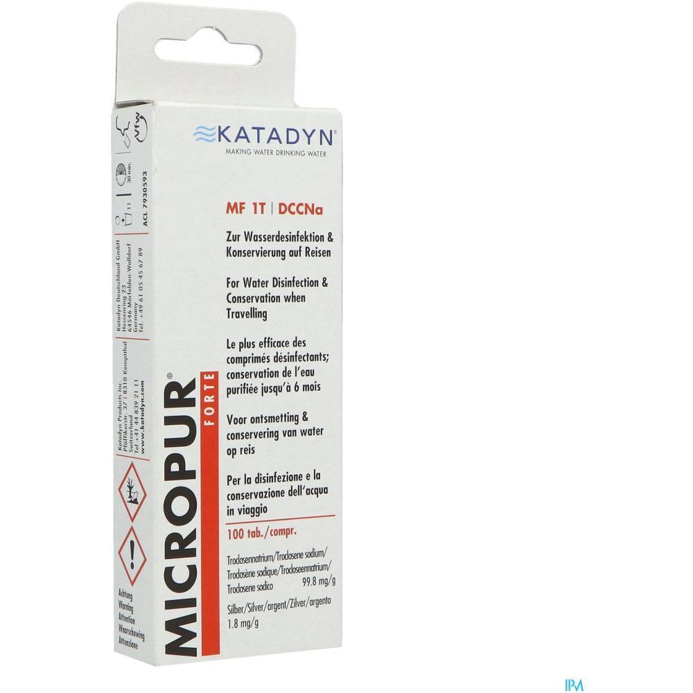 Micropur Forte MF 1T DCCNA Comprimé, Comprimé purifiant et désinfectant de l'eau, bt 100