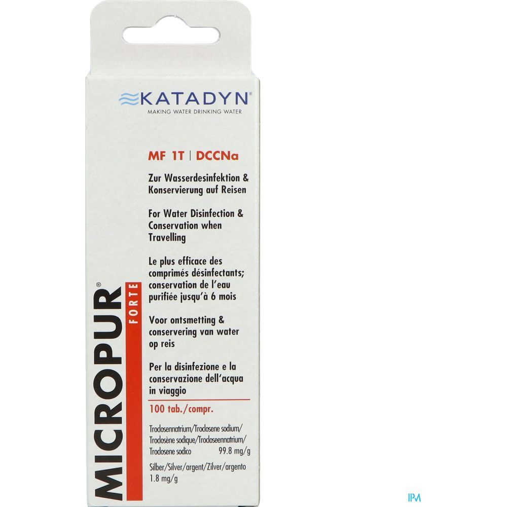 Micropur Forte MF 1T DCCNA Comprimé, Comprimé purifiant et désinfectant de l'eau, bt 100