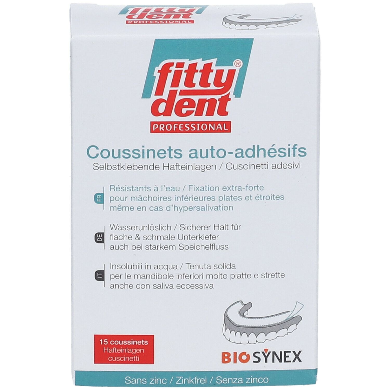 Fittydent® Professional Coussinets Adhésifs Prothèse Inférieure