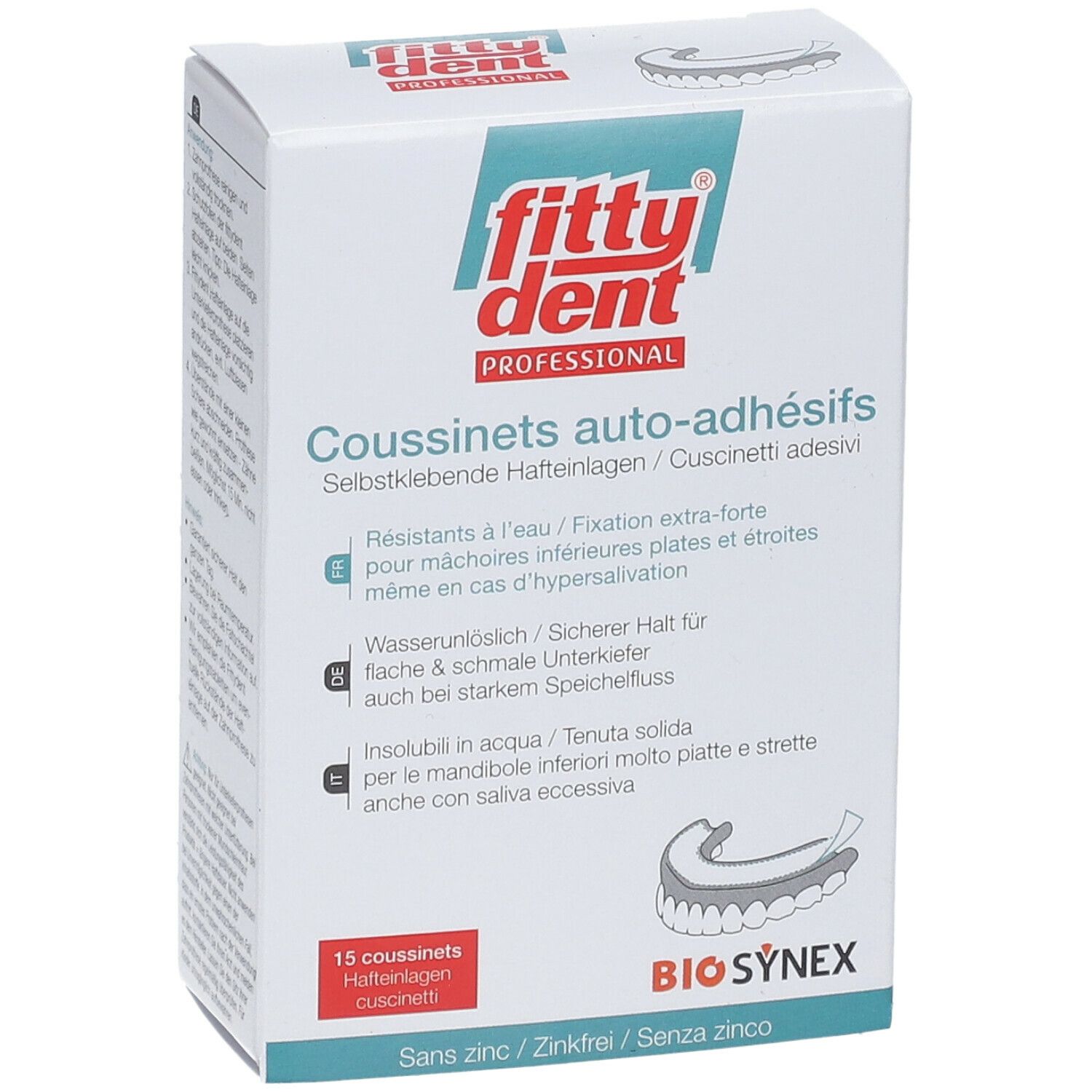 Fittydent® Professional Coussinets Adhésifs Prothèse Inférieure