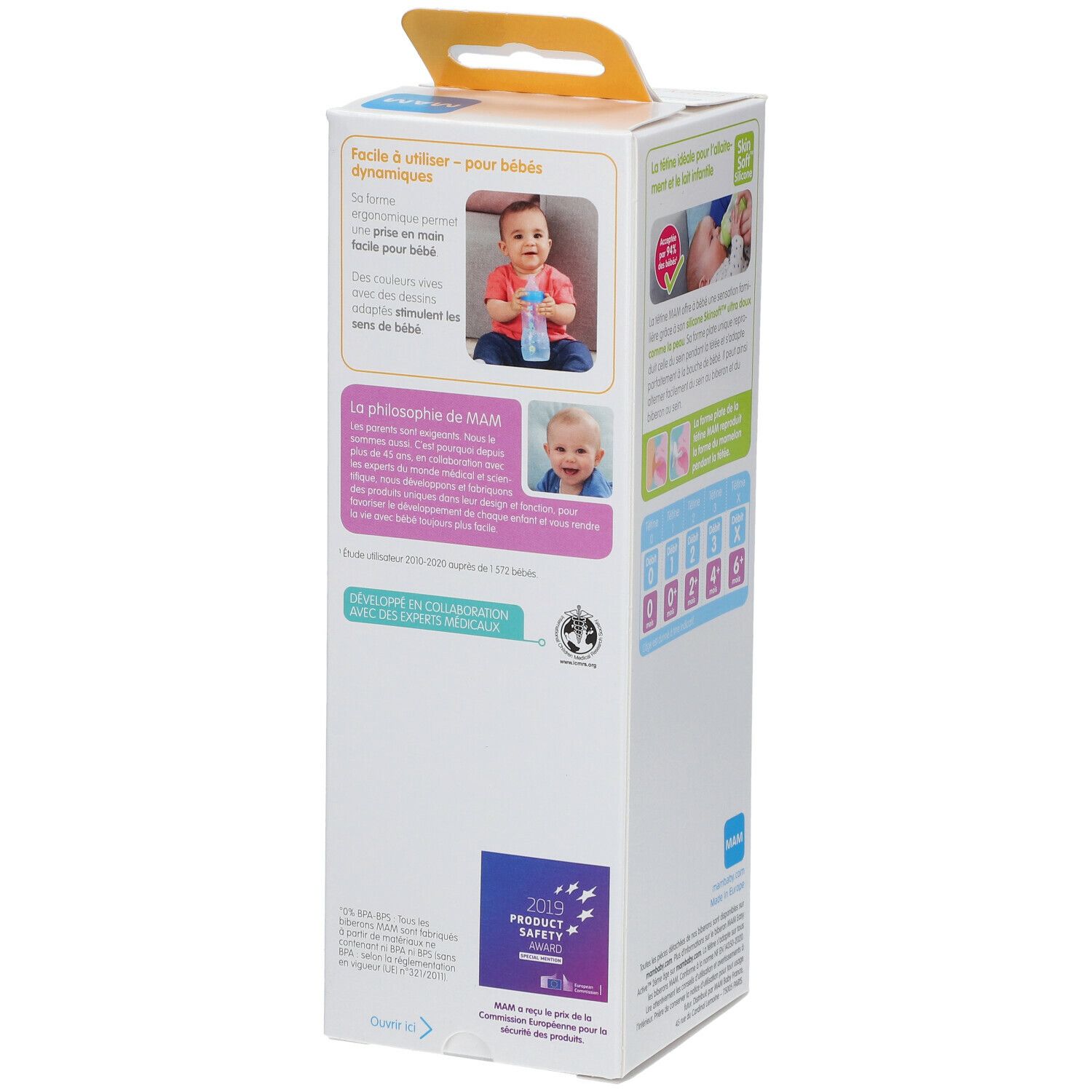 MAM Easy Active™ Biberon 2ème âge 330 ml rose (Couleur non selectionnable)