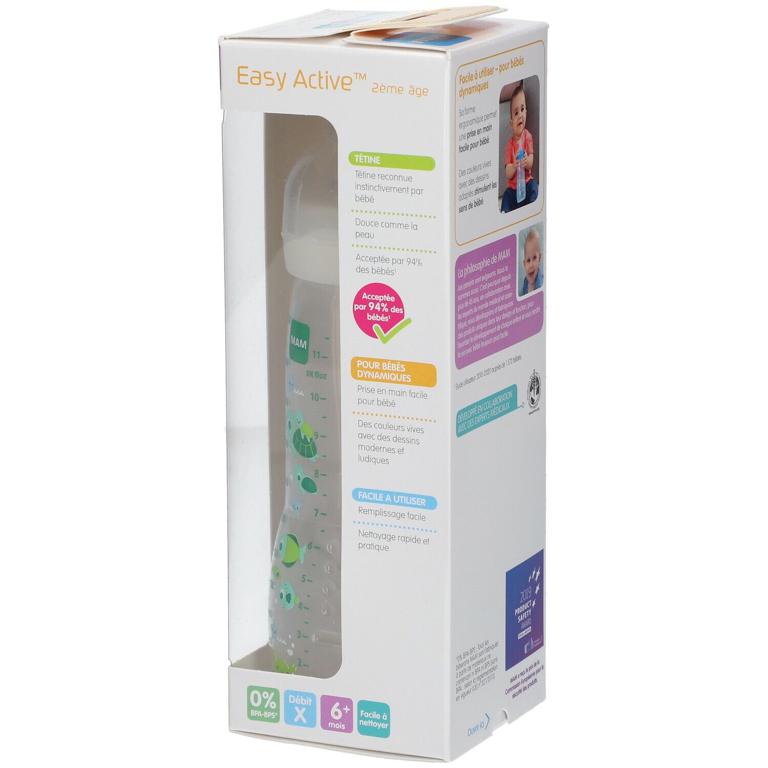 MAM Easy Active™ Biberon 2ème âge 330 ml (Couleur non selectionnable)