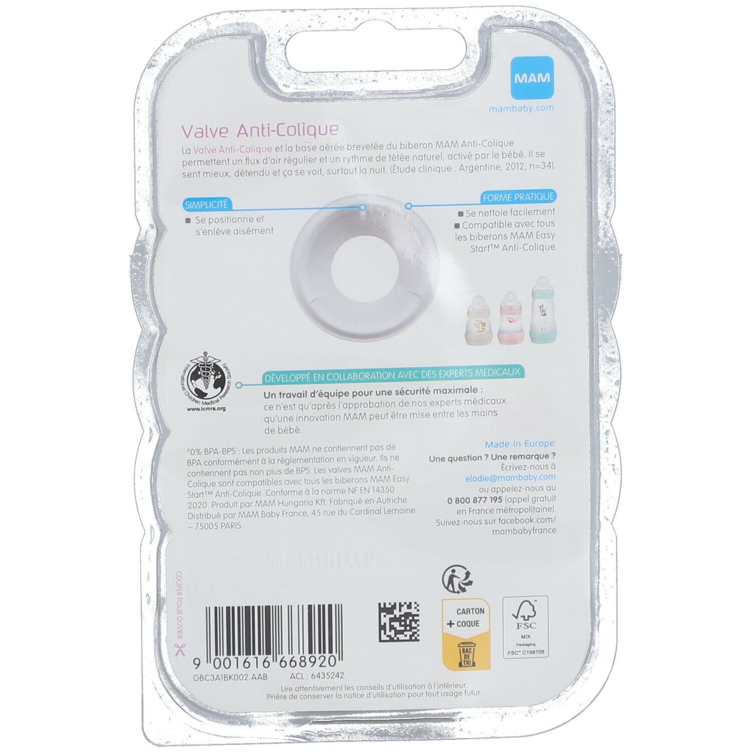 MAM Valve Easy Start™ anti-colique brevetée
