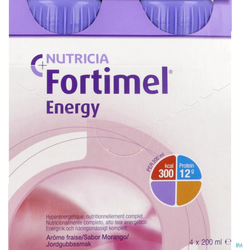 Fortimel Energy, Denrée alimentaire destinée à des fins médicales spéciales, fraise, 200 m