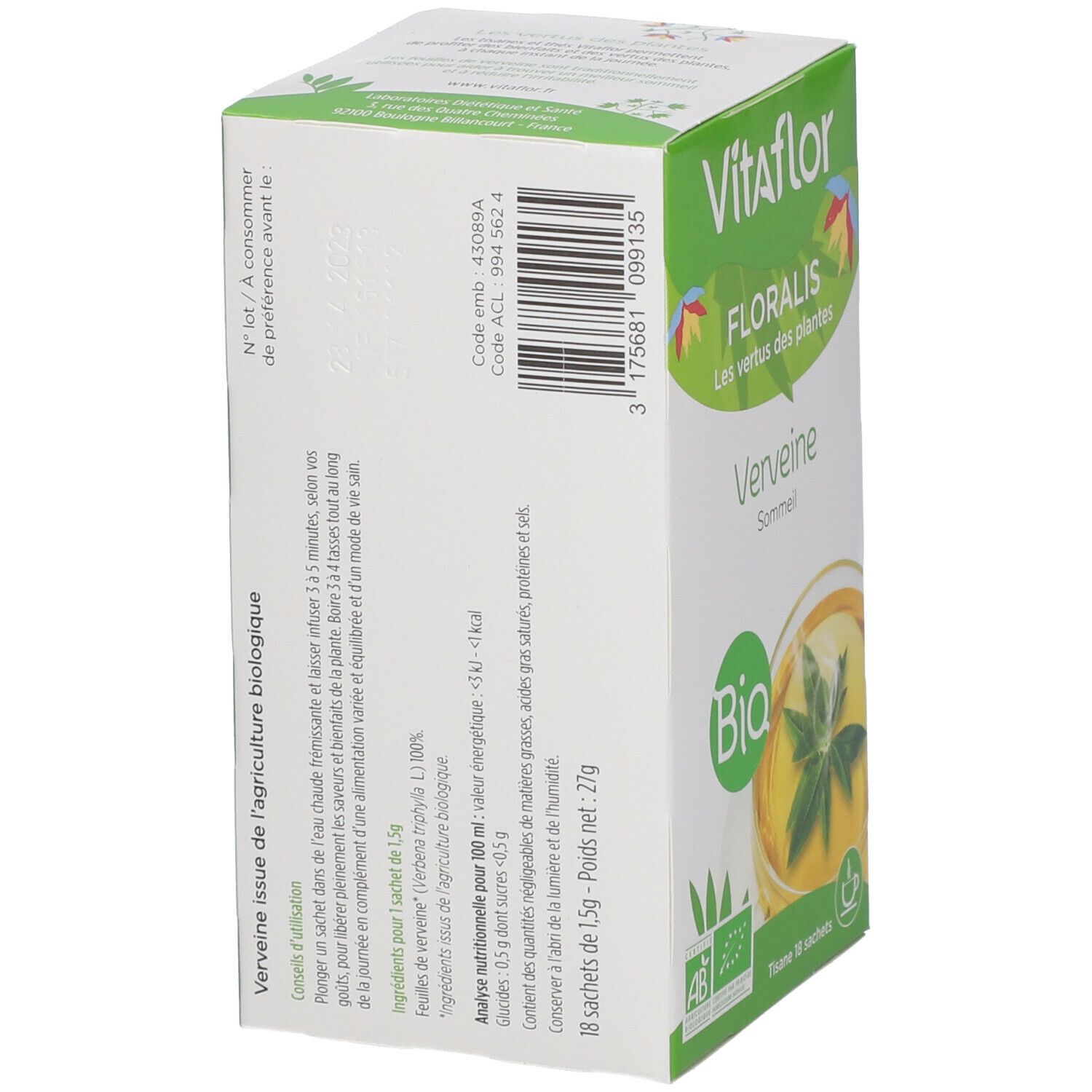 Vitaflor® Bio Verveine Tisane Sommeil