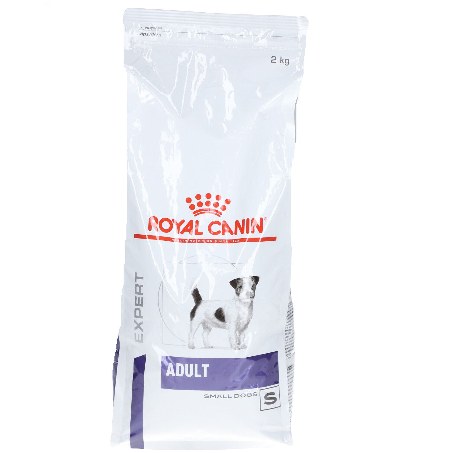 Sac ROYAL CANIN® Neutered Adult Dental Digest Chien de petite race. Logo, texte: ADULT, SMALL DOGS, 2 kg.
