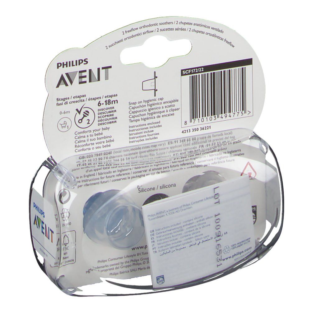 Avent sucettes aérées 6 - 18 mois (Couleur non sélectionnable)