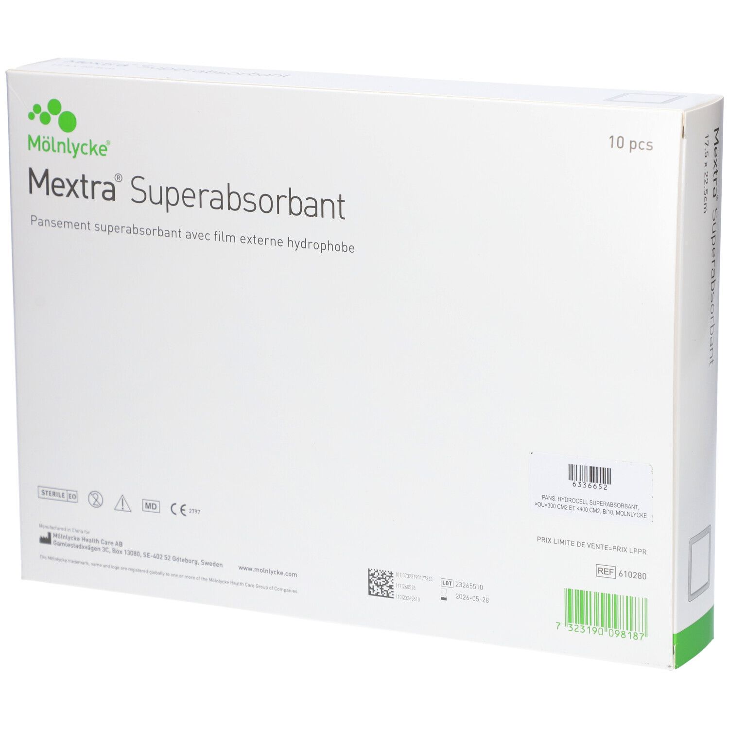 MEXTRA SUPERABSORBANT - Pansement hydrocellulaire superabsorbant, multicouche, non adhésif