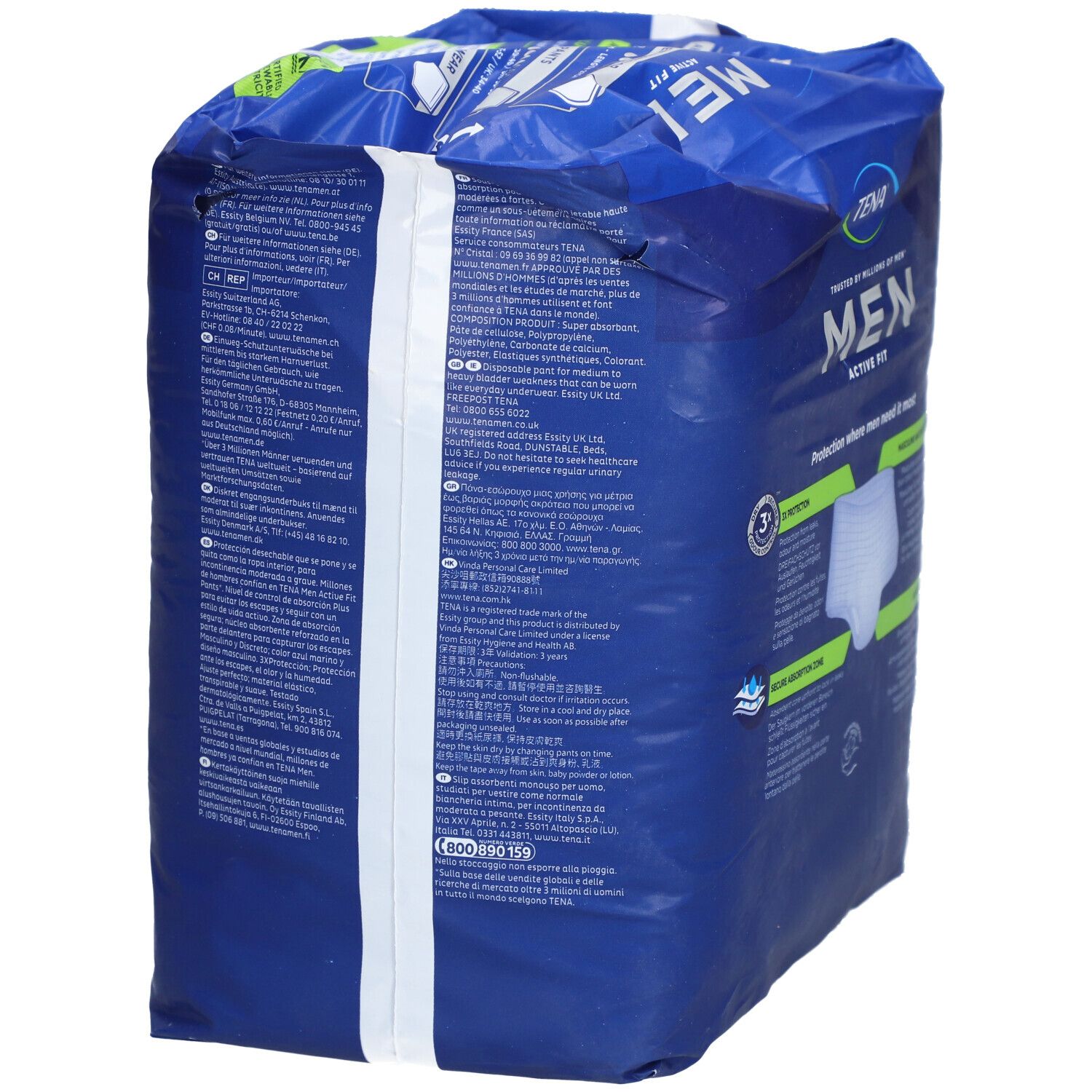 TENA MEN ACTIVE FIT PLUS - Slip absorbant jetable pour incontinence urinaire modérée à for