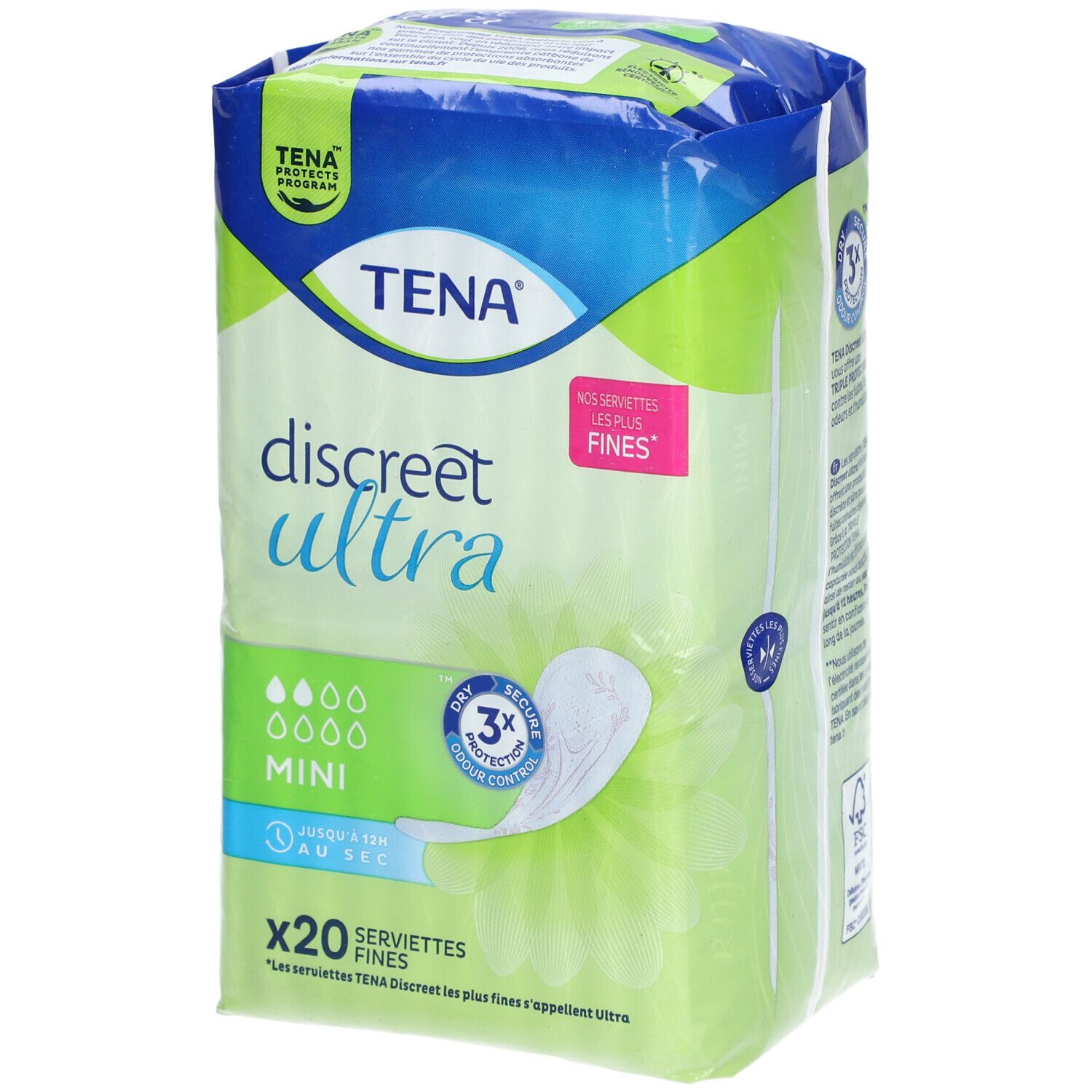 TENA LADY DISCREET MINI - Protection anatomique fine pour incontinence urinaire légère, po