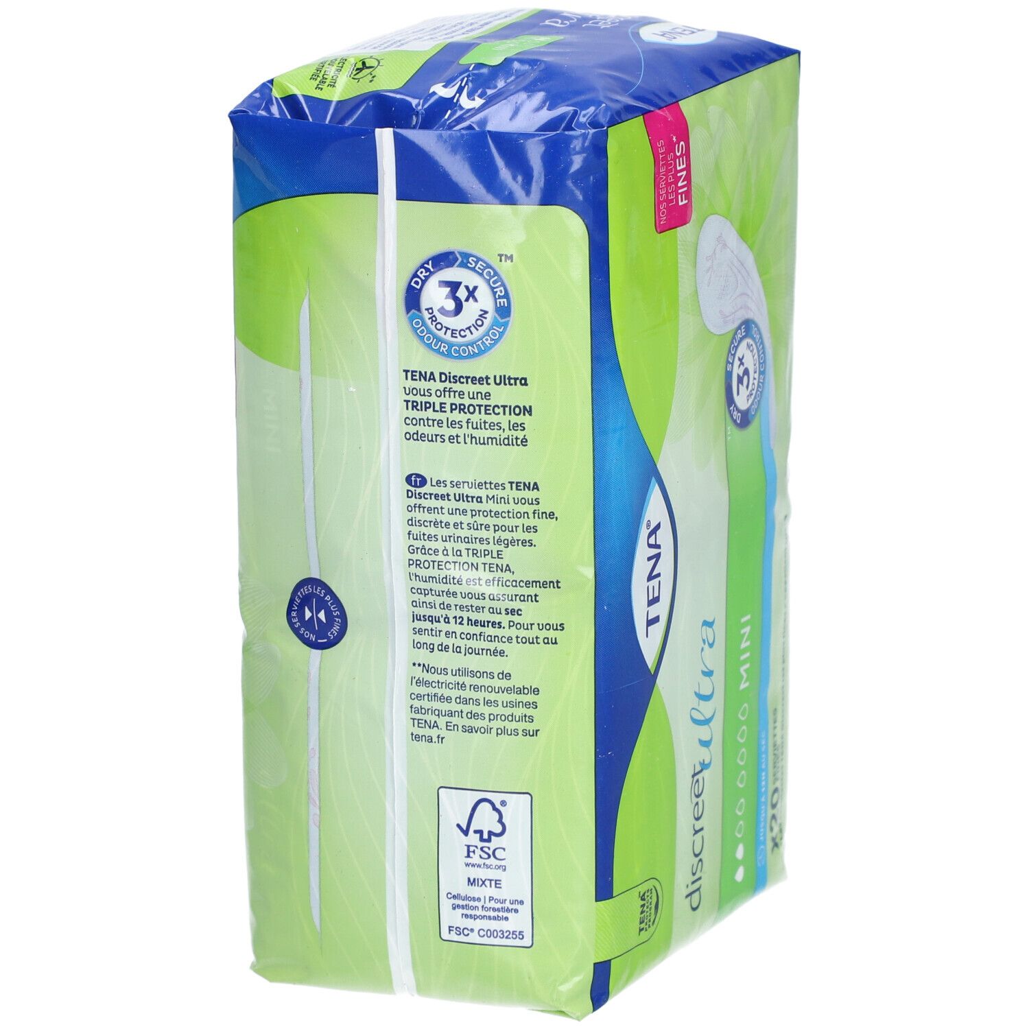 TENA LADY DISCREET MINI - Protection anatomique fine pour incontinence urinaire légère, po