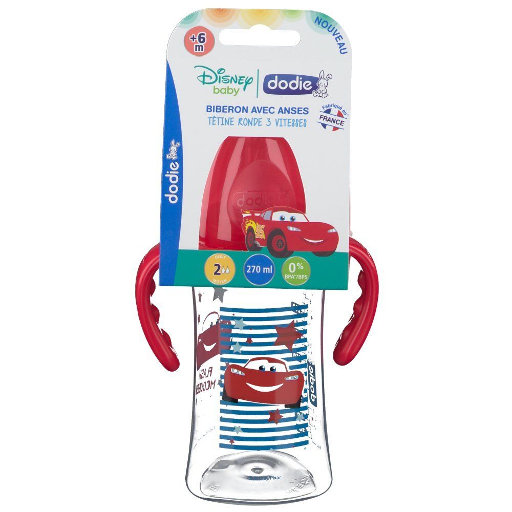 dodie® Biberon 270 ml avec anses Motiv Disney Cars