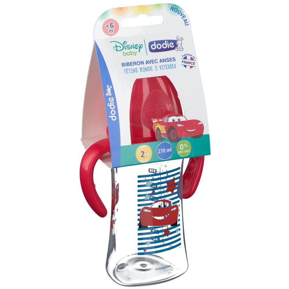 dodie® Biberon 270 ml avec anses Motiv Disney Cars