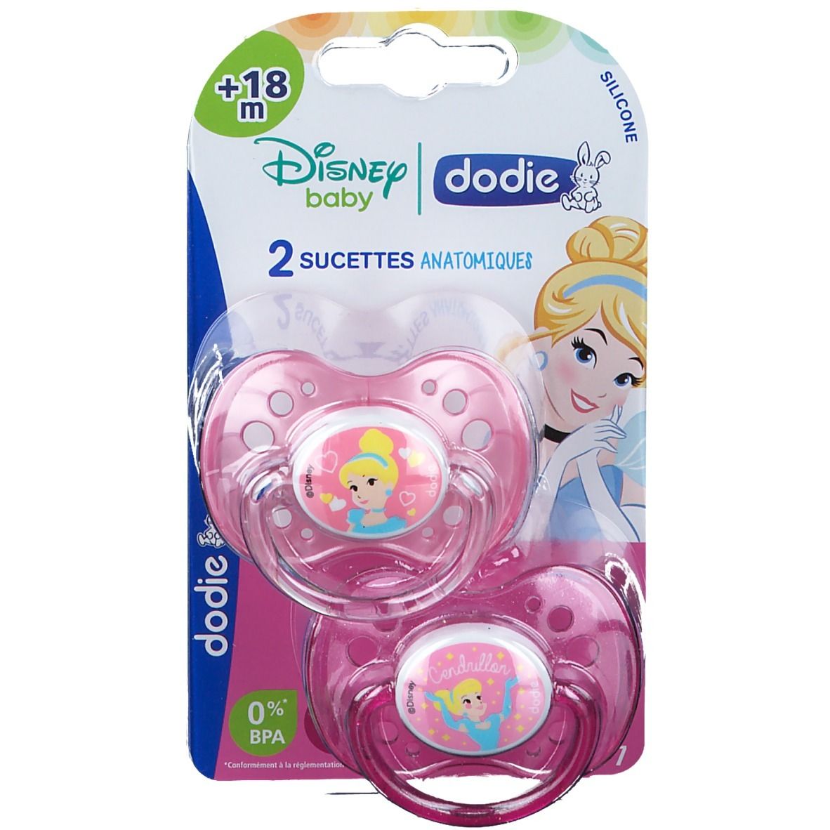 SUCETTE ANATOMIQUE +18 MOIS DISNEY BABY CENDRILLON SILICONE avec