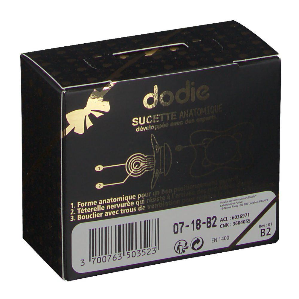 dodie® Sucette +18 mois "Bébé chic coeur" (Couleur non sélectionnable)