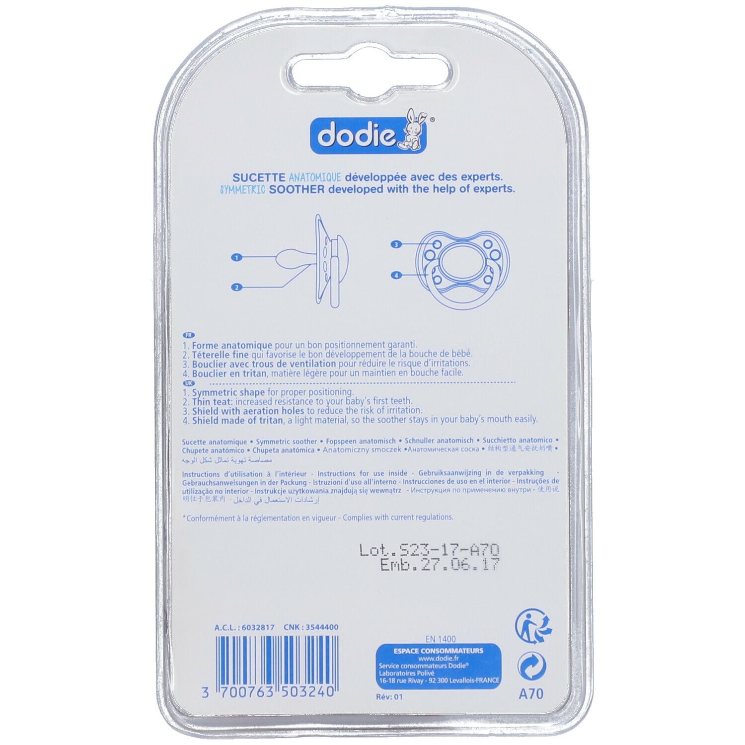 dodie® Duo sucettes +18 mois Motiv "Duo girly"