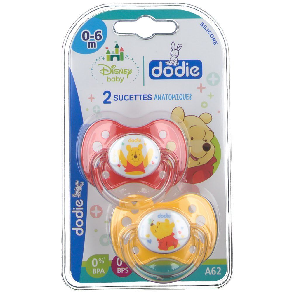 dodie® Sucette 0 - 6 mois "Duo Winnie" avec anneau