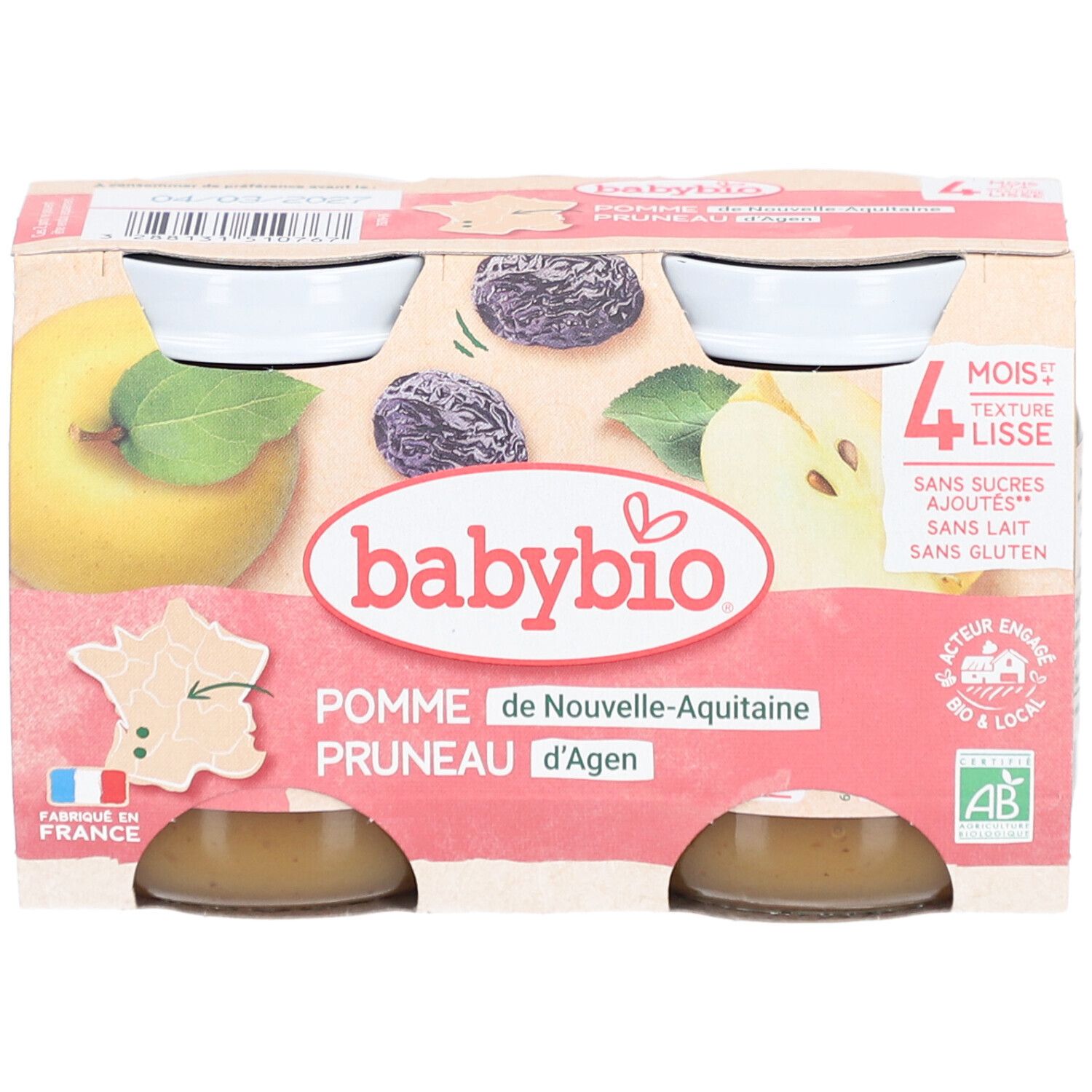 BABYBIO Pomme Pruneau